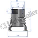 RSFIV.80-3 RAC. SYM. INOX FEM. A VERROU - DN80-G3 - INOX 316