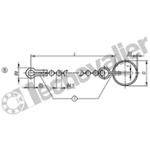 K1125.119X1000 CHAÎNETTE AVEC ANNEAU PORTE-CLES L=