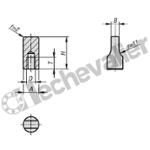K1314.04 ECROU PAPILLON ETROIT M04 4,5X20,A=