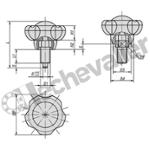 K0245.13087 DOIGT D'INDEXAGE AVEC BOUTON 5 LOBE