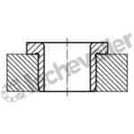 K1022.A0080X06 DOUILLE DE PERÇAGE A COLLERETTE, FO